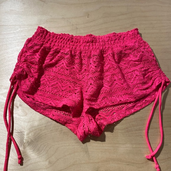 NOBO Pink Lace Swim Shorts Cover Up Medium (7-9) (AK) - Picture 6 of 15